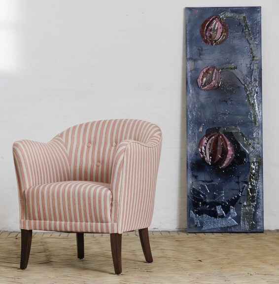 Two striped chairs