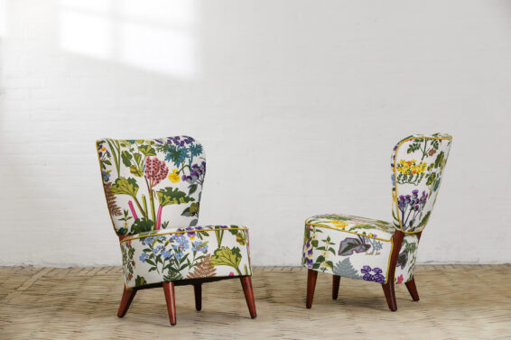 Two chairs in Gocken Jobs Fabric Ref.No. 1226 & 1227